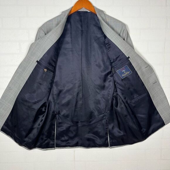 Brooks Brothers 1818 Milano Mens Blazer Size 43R/38 Plaid Wool Italy - Picture 10 of 16